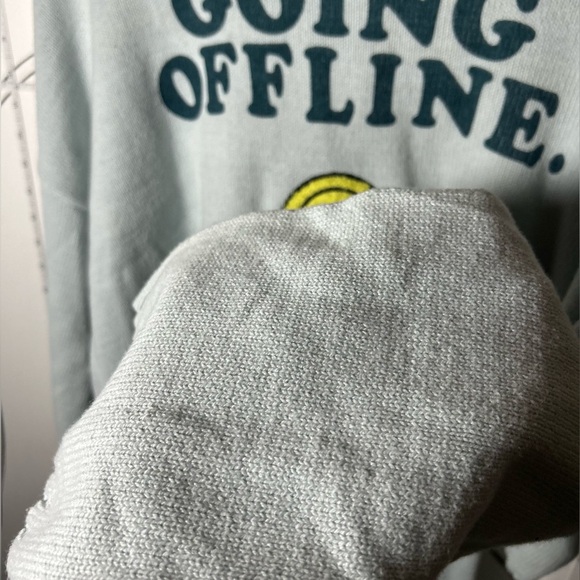 NEW Moon & Madison Graphic Sweater Set, Light Blue, Wide Leg, Going Offline, Med - Picture 4 of 12